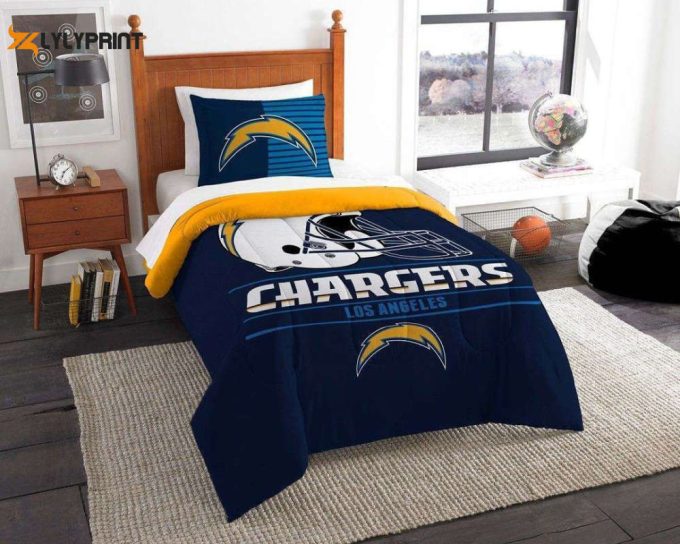 Los Angeles Chargers Duvet Cover Bedding Set   Gift For Fans