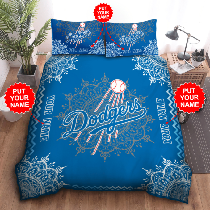 Los Angeles Dodgers Duvet Cover Bedding Set Gift For Fans 2