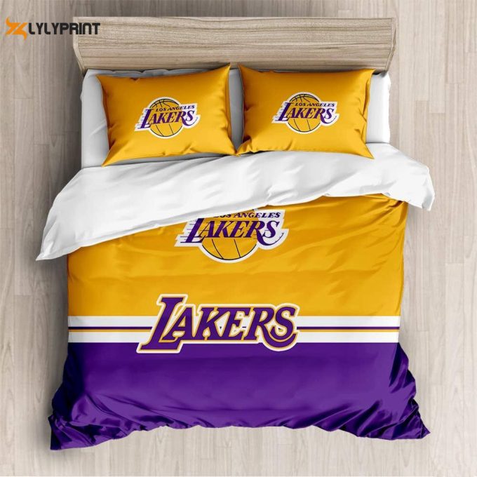 Los Angeles Lakers Duvet Cover Bedding Set Gift For Fans 1