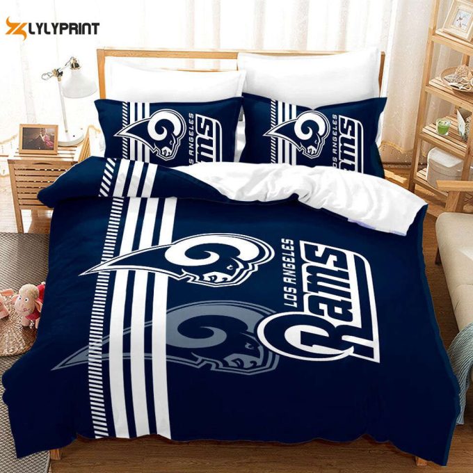 Los Angeles Rams Duvet Cover Bedding Set Gift For Fans 1