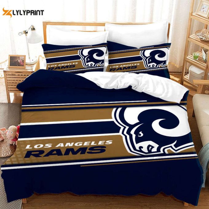 Los Angeles Rams Duvet Cover Bedding Set Gift For Fans 1