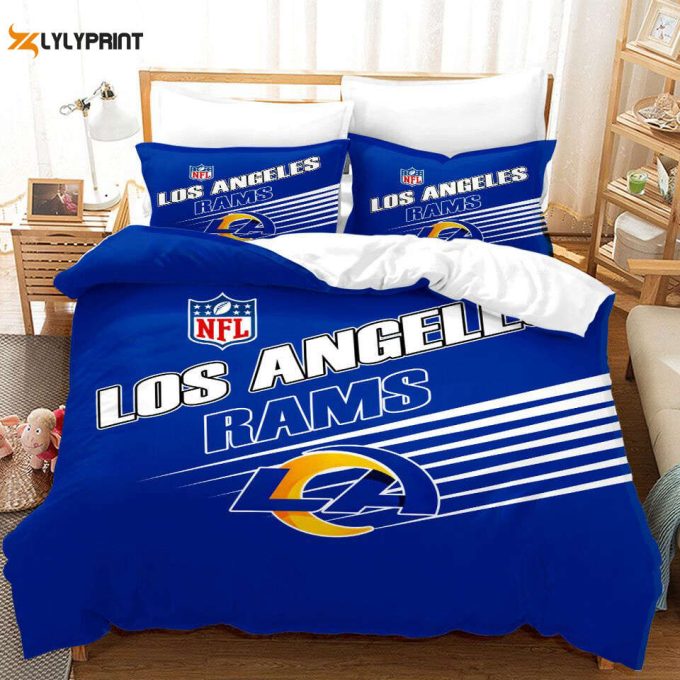 Los Angeles Rams Duvet Cover Bedding Set Gift For Fans 1