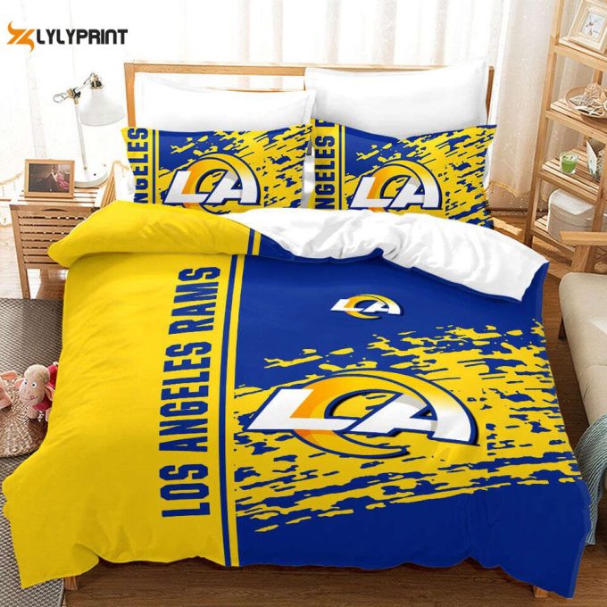 Los Angeles Rams Duvet Cover Bedding Set Gift For Fans 1