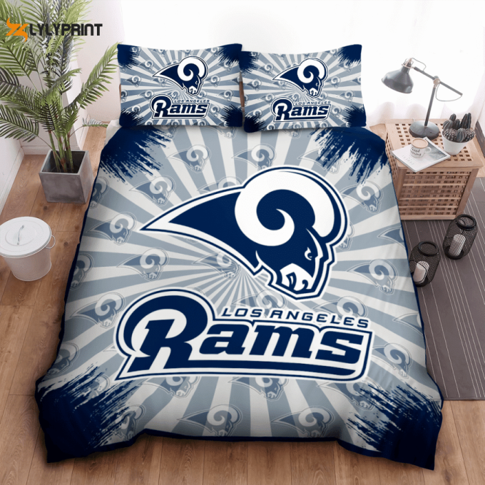 Los Angeles Rams Duvet Cover Bedding Set Gift For Fans 1