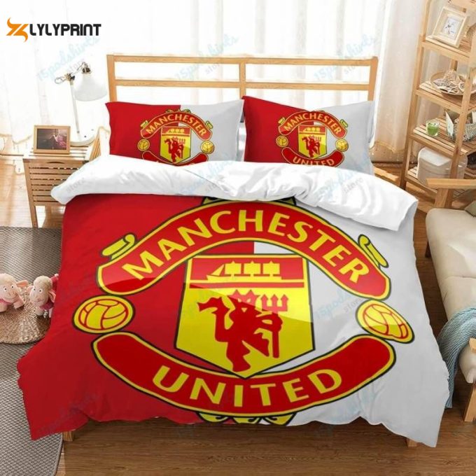 Manchester United Duvet Cover Bedding Set Gift For Fans 1