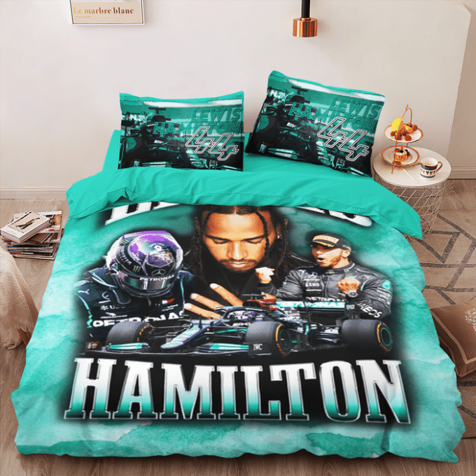 Mercedes-Amg Petronas Flewis Hamilton Duvet Cover Bedding Set Gift For Fans 3