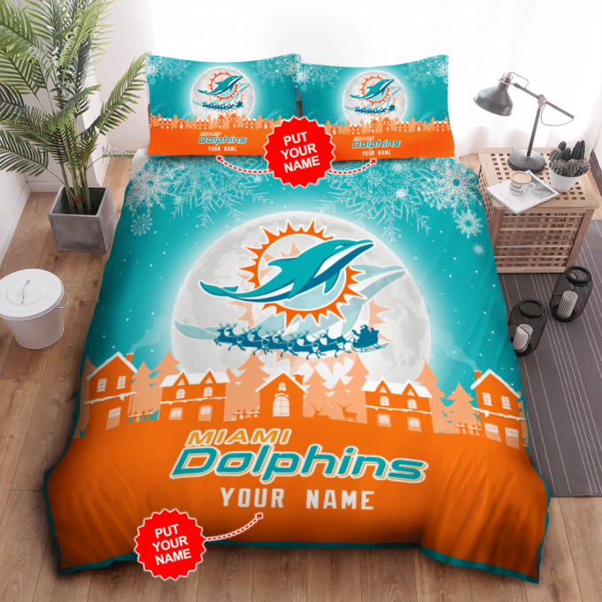 Miami Dolphins Duvet Cover Bedding Set Gift For Fans 2