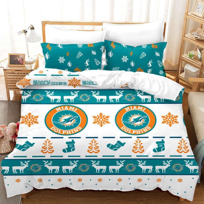 Miami Dolphins Duvet Cover Bedding Set Gift For Fans 2