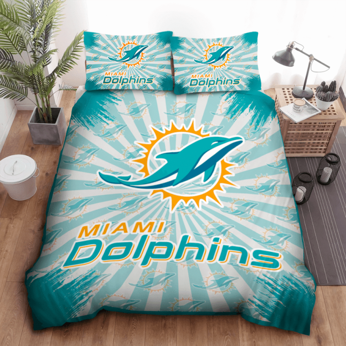 Miami Dolphins Duvet Cover Bedding Set Gift For Fans 2