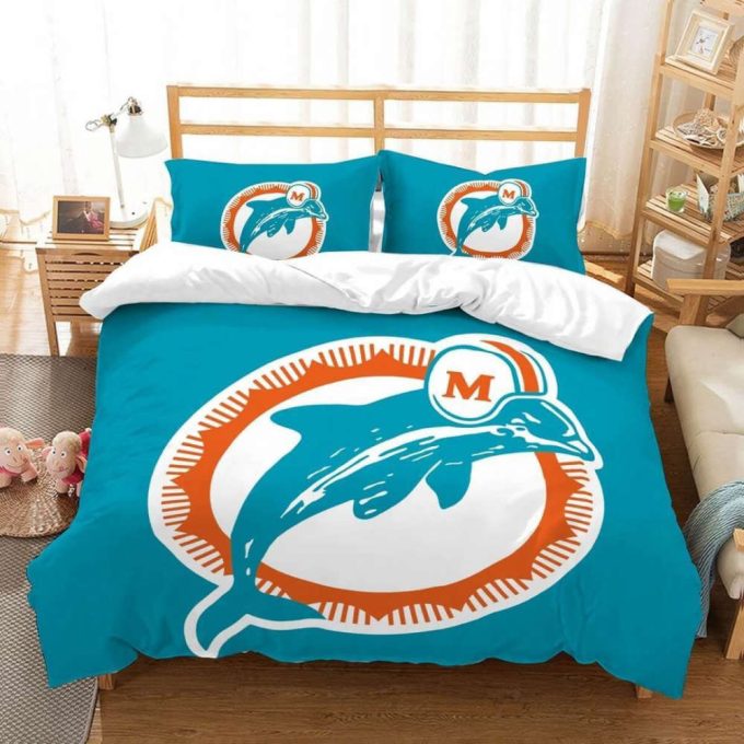 Miami Dolphins Duvet Cover Bedding Set Gift For Fans 2