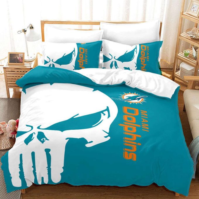 Miami Dolphins Duvet Cover Bedding Set Gift For Fans 2