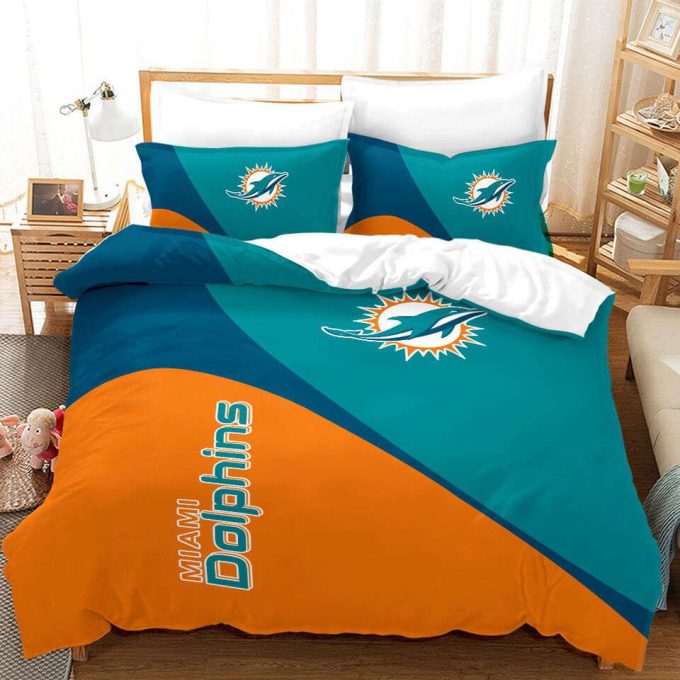 Miami Dolphins Duvet Cover Bedding Set Gift For Fans 2