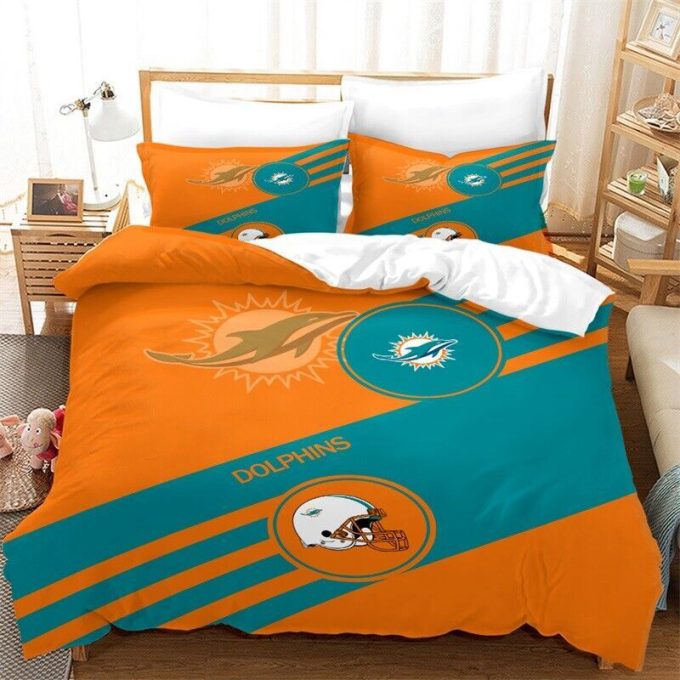 Miami Dolphins Duvet Cover Bedding Set Gift For Fans 2