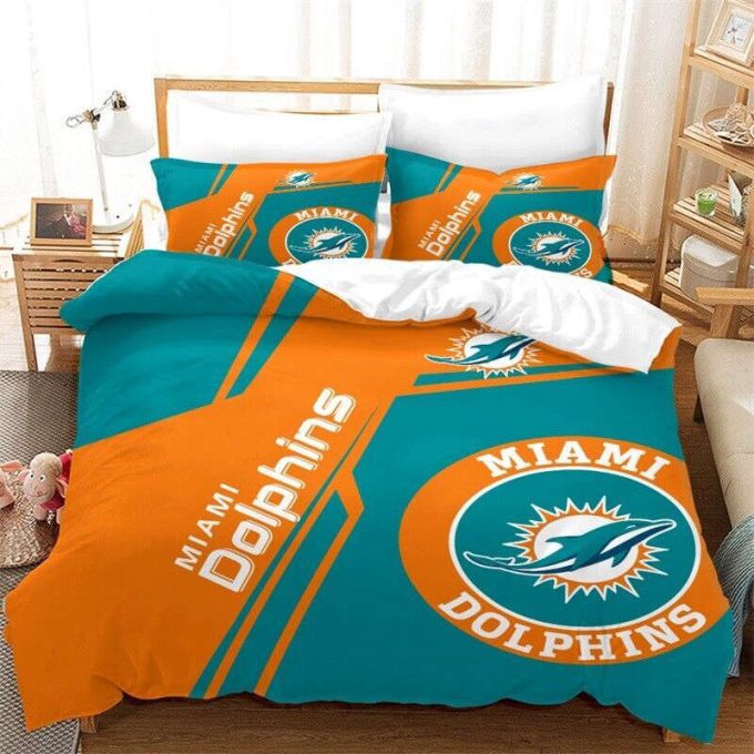 Miami Dolphins Duvet Cover Bedding Set Gift For Fans 2