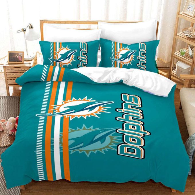 Miami Dolphins Duvet Cover Bedding Set Gift For Fans 2