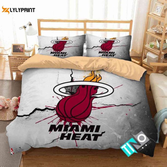 Miami Heat Duvet Cover Bedding Set Gift For Fans 1