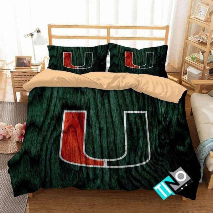 Miami Hurricanes Duvet Cover Bedding Set Gift For Fans 2