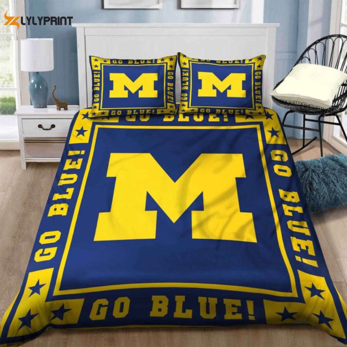 Michigan Wolverines Duvet Cover Bedding Set Gift For Fans 1