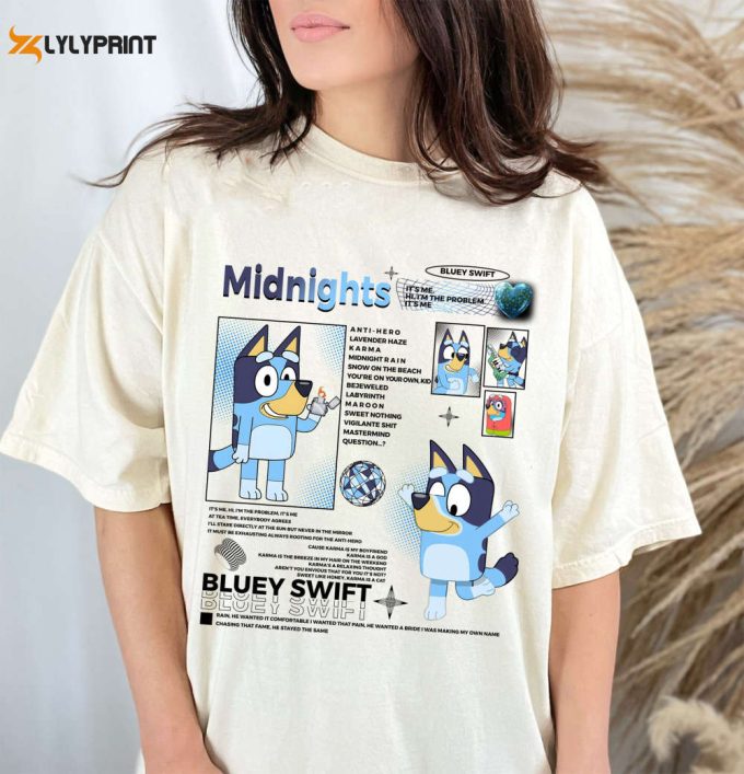 Midnight Bluey Shirt | Bluey Family Shirt | Bluey Cartoon Shirt | Bluey Birthday Party Shirt | Bluey Heeler Shirt | Eras Tour Bluey 1