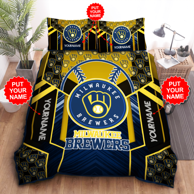 Milwaukee Brewers Duvet Cover Bedding Set Gift For Fans 2