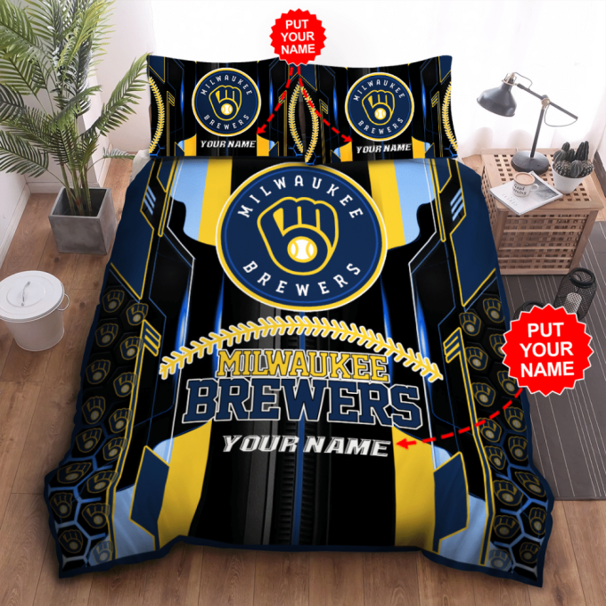 Milwaukee Brewers Duvet Cover Bedding Set Gift For Fans 2