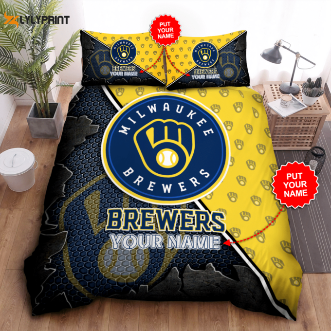 Milwaukee Brewers Duvet Cover Bedding Set Gift For Fans 1