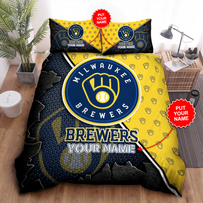 Milwaukee Brewers Duvet Cover Bedding Set Gift For Fans 2