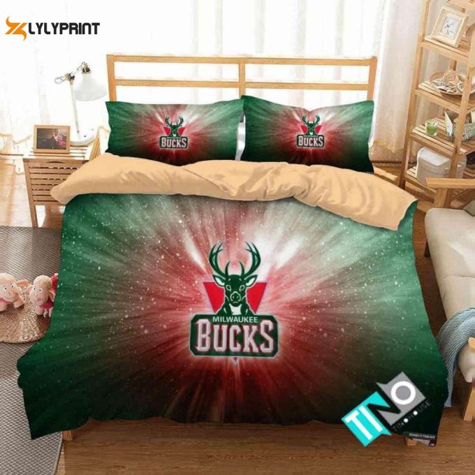 Milwaukee Bucks Duvet Cover Bedding Set Gift For Fans 1