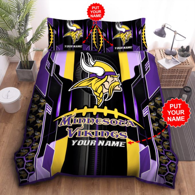 Minnesota Vikings Duvet Cover Bedding Set Gift For Fans 2