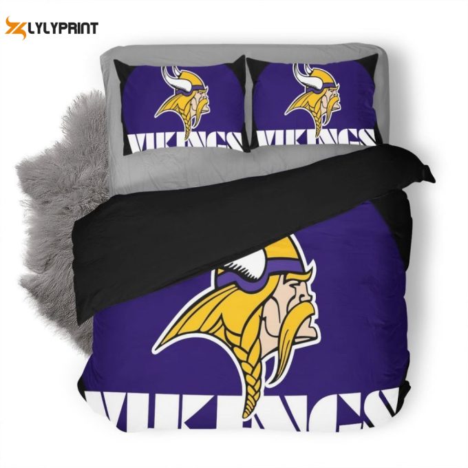 Minnesota Vikings Duvet Cover Bedding Set Gift For Fans 1