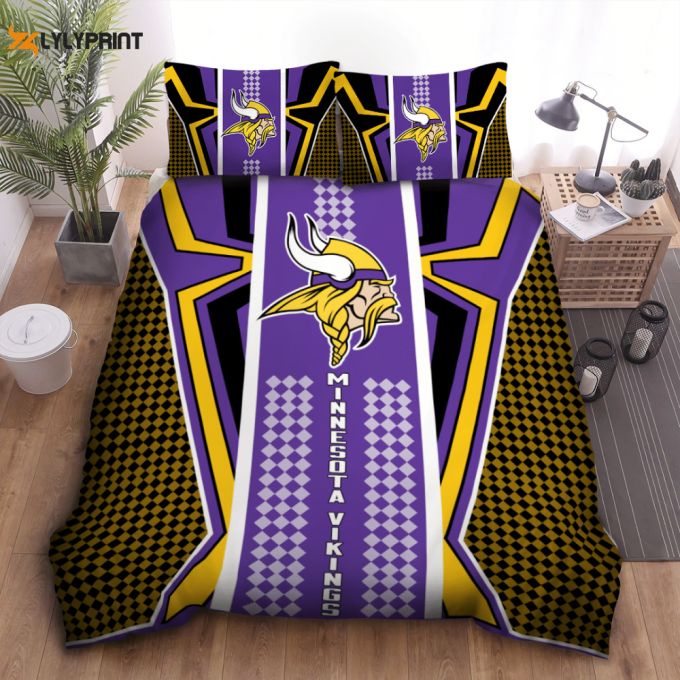 Minnesota Vikings Duvet Cover Bedding Set Gift For Fans 1