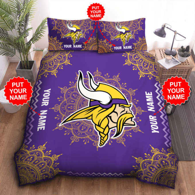 Minnesota Vikings Duvet Cover Bedding Set Gift For Fans 2