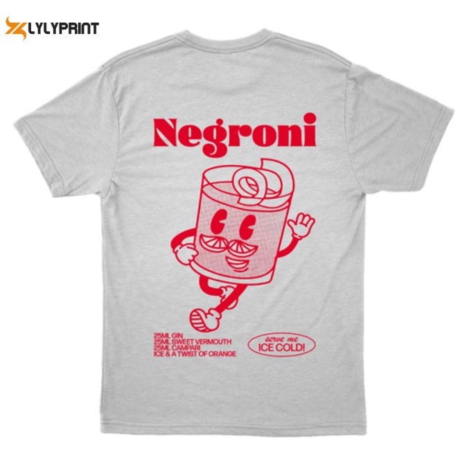 Negroni Graphic T-Shirt | Bartender Cocktail -Shirt | Unisex Graphic Cocktail Negroni T-Shirt 1