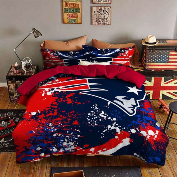 New England Patriots Duvet Cover Bedding Set Gift For Fans 3