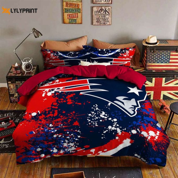 New England Patriots Duvet Cover Bedding Set Gift For Fans 1