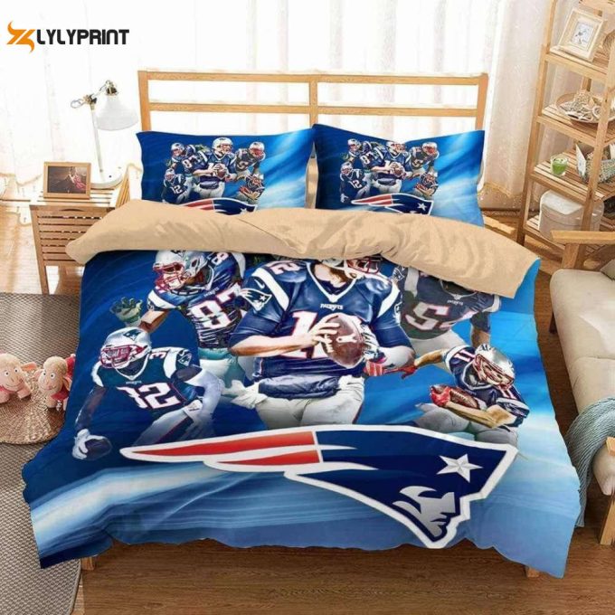 New England Patriots Duvet Cover Bedding Set Gift For Fans 1