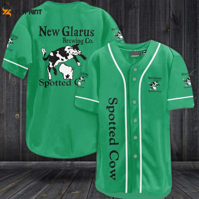 New Glarus Spotted Cow Beer Baseball Jersey 1