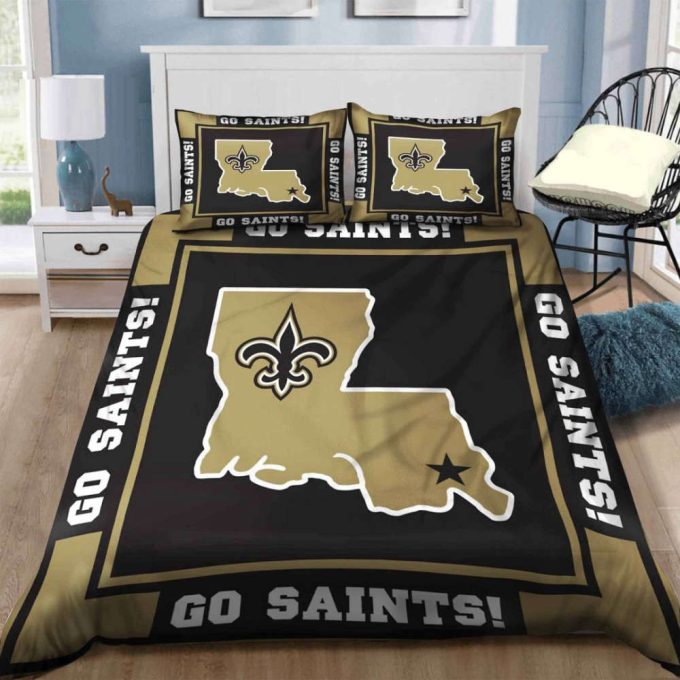 New Orleans Saints Duvet Cover Bedding Set Gift For Fans 3