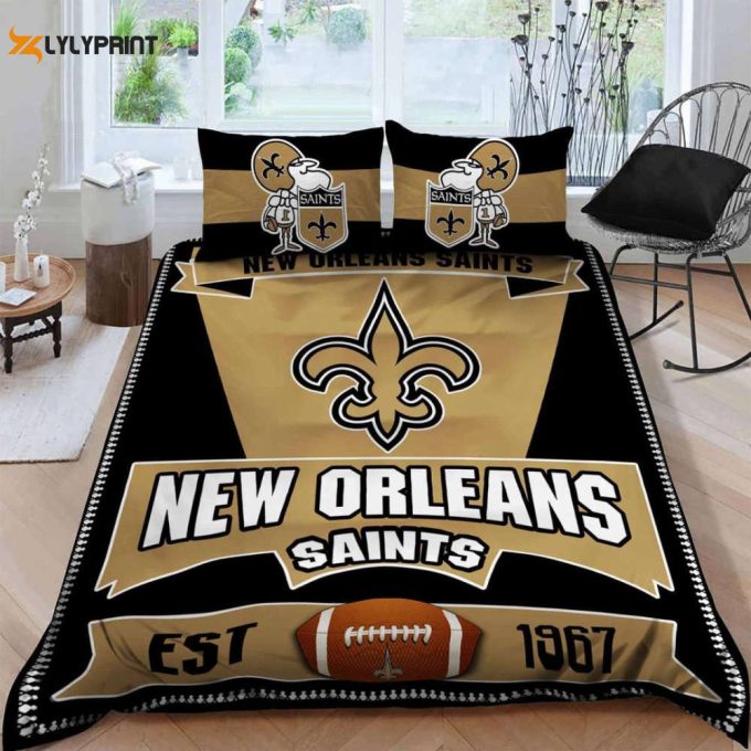 New Orleans Saints Duvet Cover Bedding Set Gift For Fans 1