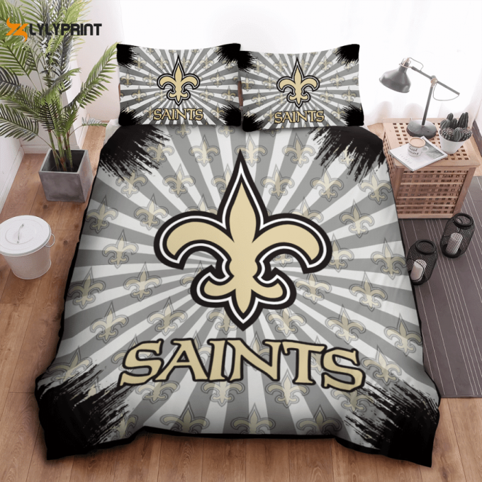 New Orleans Saints Duvet Cover Bedding Set Gift For Fans 1