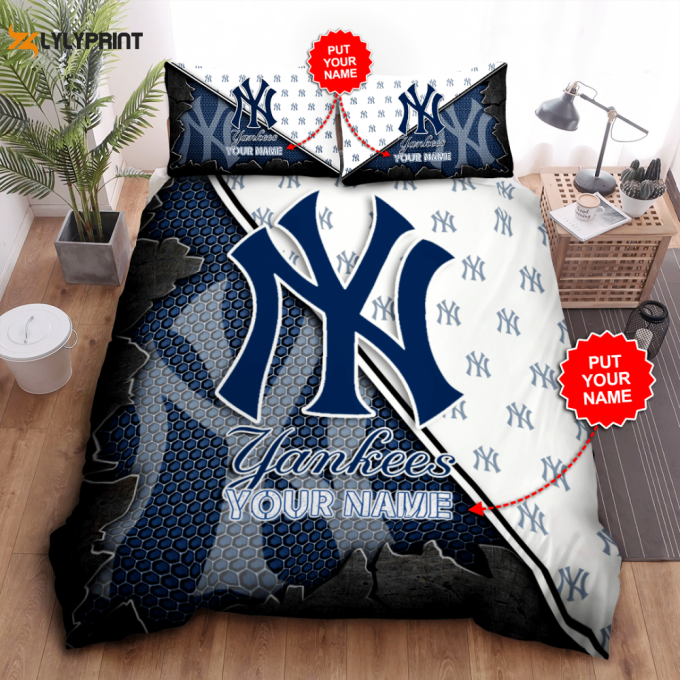 New York Yankees Duvet Cover Bedding Set Gift For Fans 1