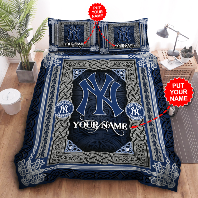 New York Yankees Duvet Cover Bedding Set Gift For Fans 3