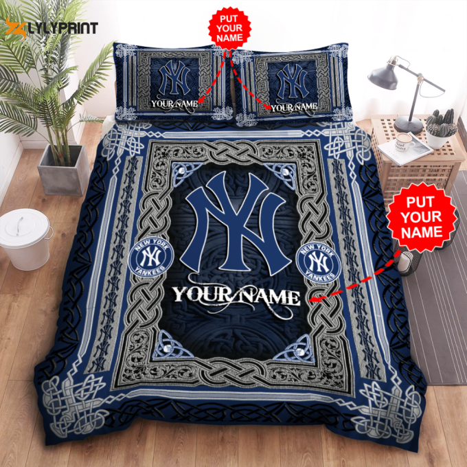 New York Yankees Duvet Cover Bedding Set Gift For Fans 1