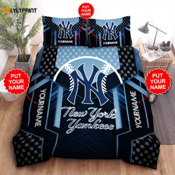 New York Yankees Duvet Cover Bedding Set Gift For Fans 1