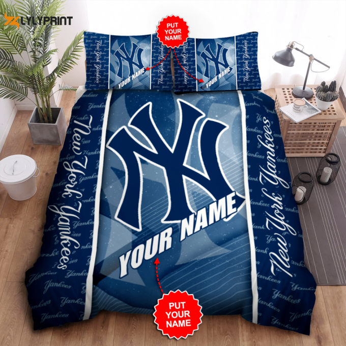 New York Yankees Duvet Cover Bedding Set Gift For Fans 1