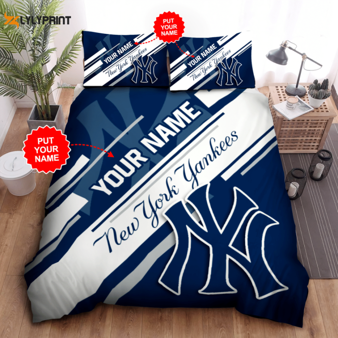 New York Yankees Duvet Cover Bedding Set Gift For Fans 1