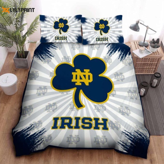 Notre Dame Fighting Irish Duvet Cover Bedding Set Gift For Fans 1