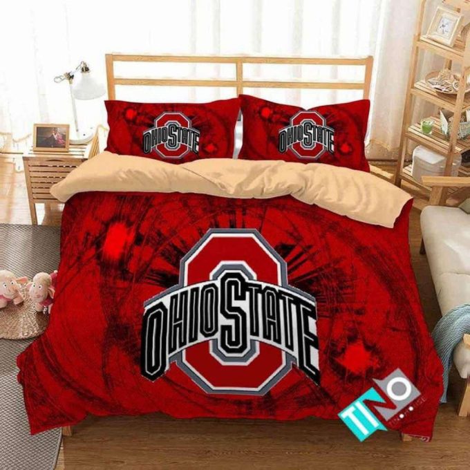 Ohio State Buckeyes Duvet Cover Bedding Set Gift For Fans 2