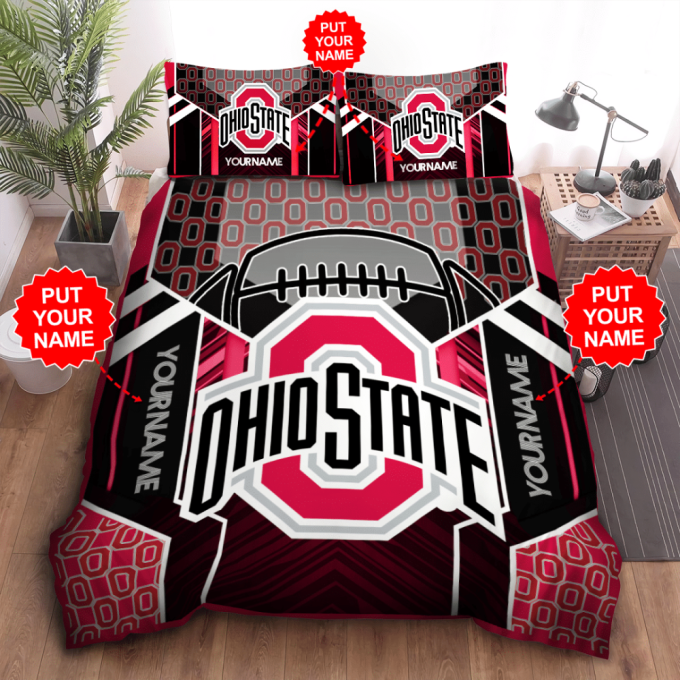 Ohio State Buckeyes Duvet Cover Bedding Set Gift For Fans 2