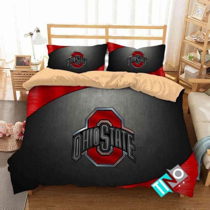 Ohio State Buckeyes Duvet Cover Bedding Set Gift For Fans 2